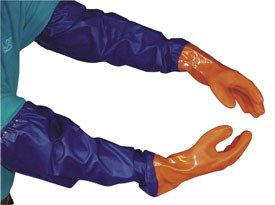 PVC Pond And Drain Protective Gloves Sleeve Waterproof Tough Heavy Duty GP3Z 